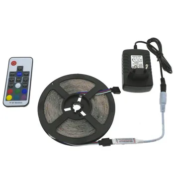 

LED Strip Set IP65 Waterproof 3528 RGB 5M/300LED Flexible Strip Light + RF Wireless Remote Controller + 12V 3A Power Adapter