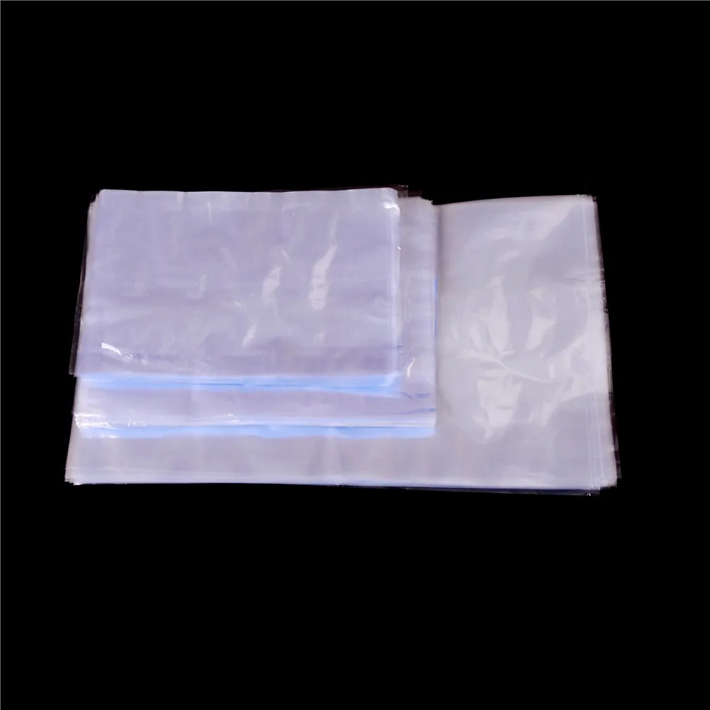 

HENGHOME New 100Pcs Heat Seal Pouch Clear Cosmetics Packaging Polybag Film Storage Bag Plastic PVC Heat Shrink Open Top
