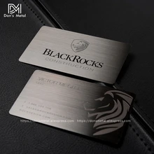Acier inoxydable brossé plaqué carte noire carte de membre métallique carte noire haute qualité en métal carte de visite noir or membersh(China)