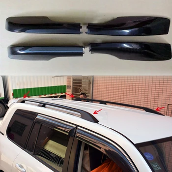 

Black/ Silver ABS Exterior Roof Rack Side Rails Luggage Carriers Bar Cover Trim 4 PCS For Toyota Land Cruiser J200 2008-2016