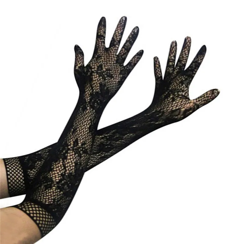 Women Sexy Long Lace Gloves Elbow Length Elegant Evening Party Mittens Gloves Gloves