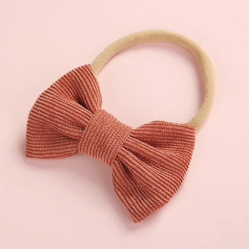 Baby Headband Bow Headbands For Girl Corduroy Head Band Thin Nylon Hairband Newborn Kids Toddler Hair Accessories Spring Summer baby accessories doll	 Baby Accessories