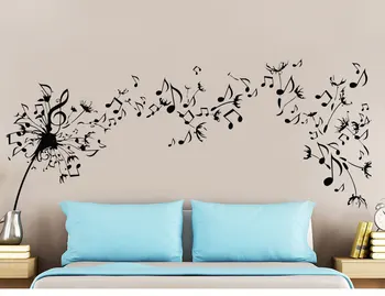 

Creative design music dandelion wall stickers bedroom home music room decoration detachable vinyl wall stickers YY01