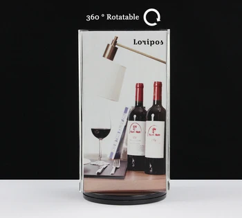 

Countertop Stand Menu Sign Holder With Rotating Photo Frame For Price list Menu Signage Graphics Desk Label Price Tag Display