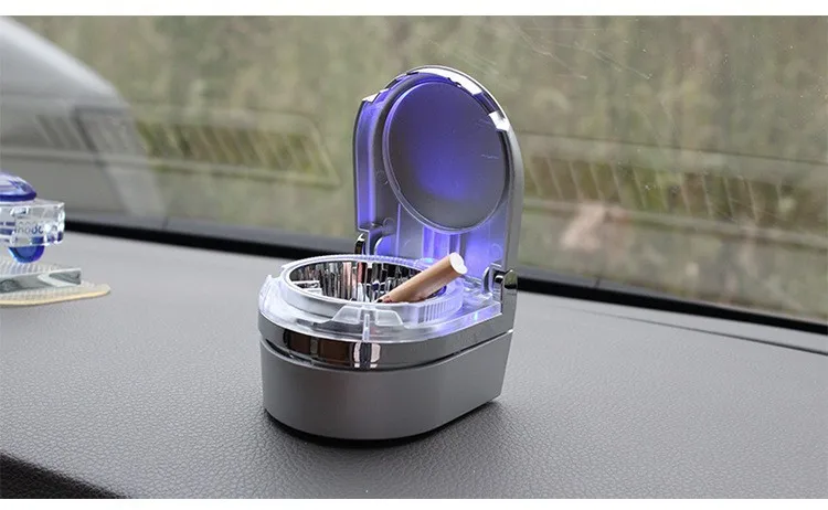 3 цвета стенд серебряный портативный светодиодный светильник сигареты бездымного автомобиля пепельница держатель