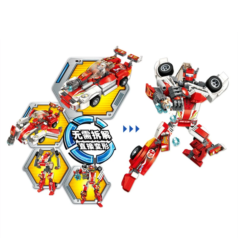

Speed Blazer Blade Warrior Direct Transformation Robot Aircraft Car Building Blocks Sets Bricks Educational Toys for Children