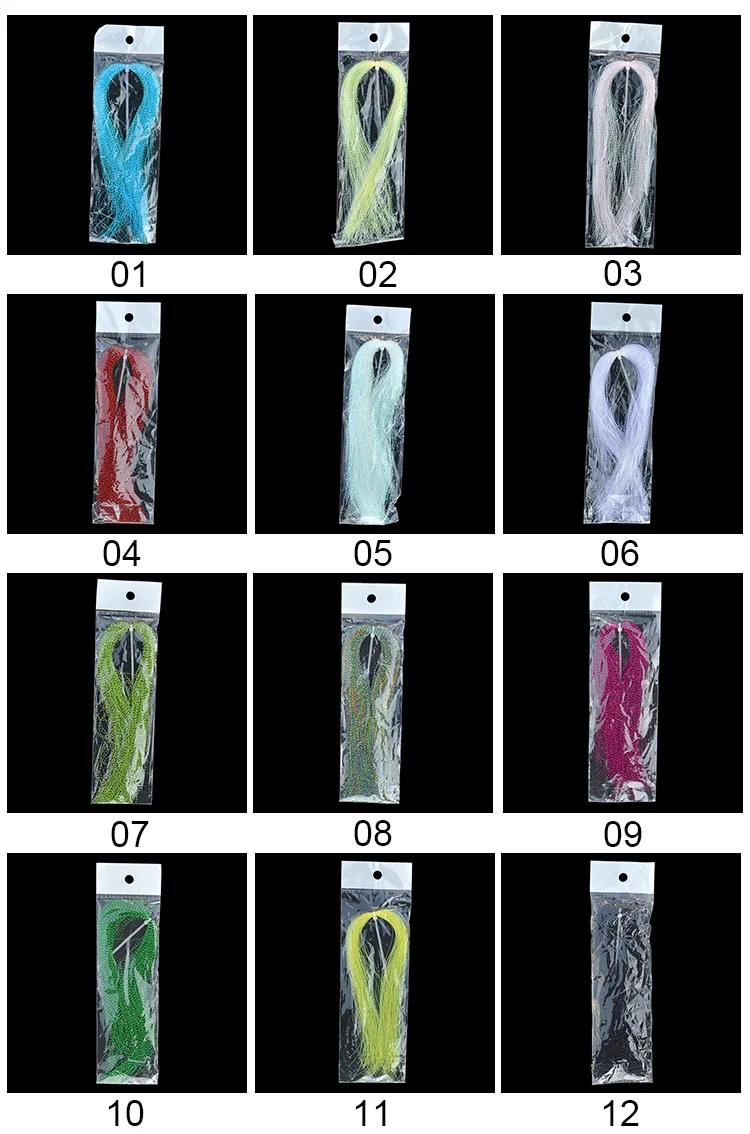 Для ловли нахлыстом, завязывающаяся Хрустальная вспышка, 5 шт./лот, 23 Цвета, 110 прядей, для завязывания мушек, мишура, материал, Сабики, приманка, мигалка, аксессуары