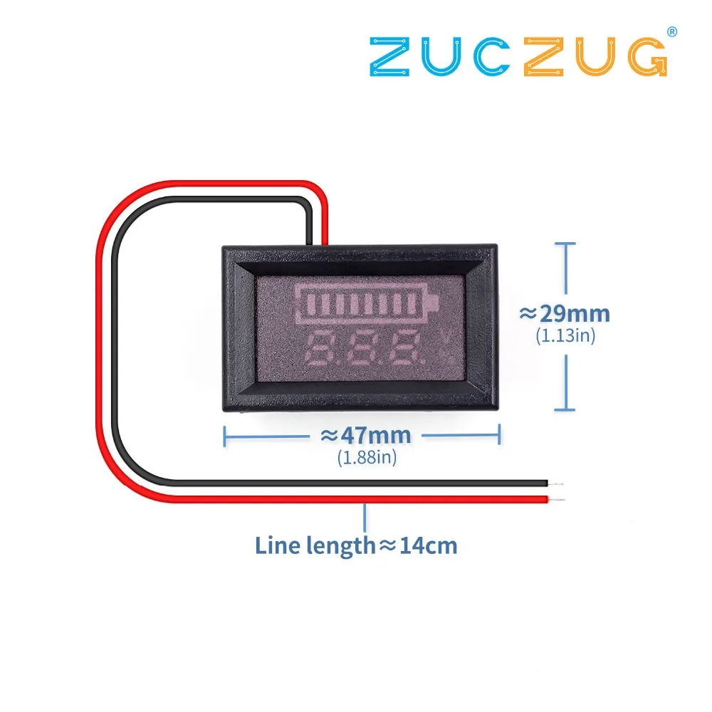 

DC 72V ACID Red Digital Lead Battery Capacity Indicator Charge Level Lead-acid LED Tester Voltmeter For Arduino Household Tools