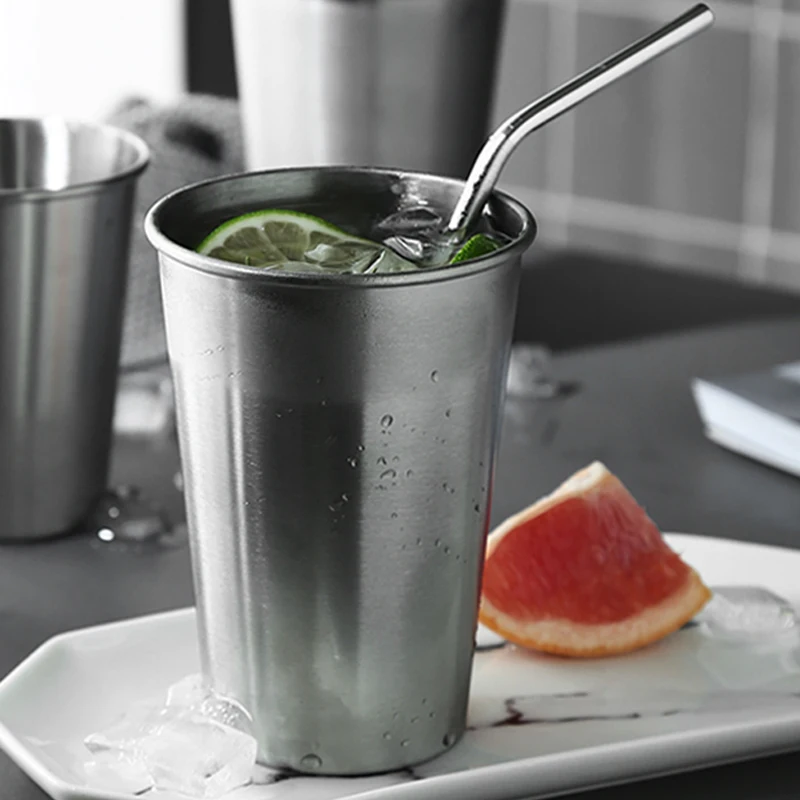 big stainless steel mug