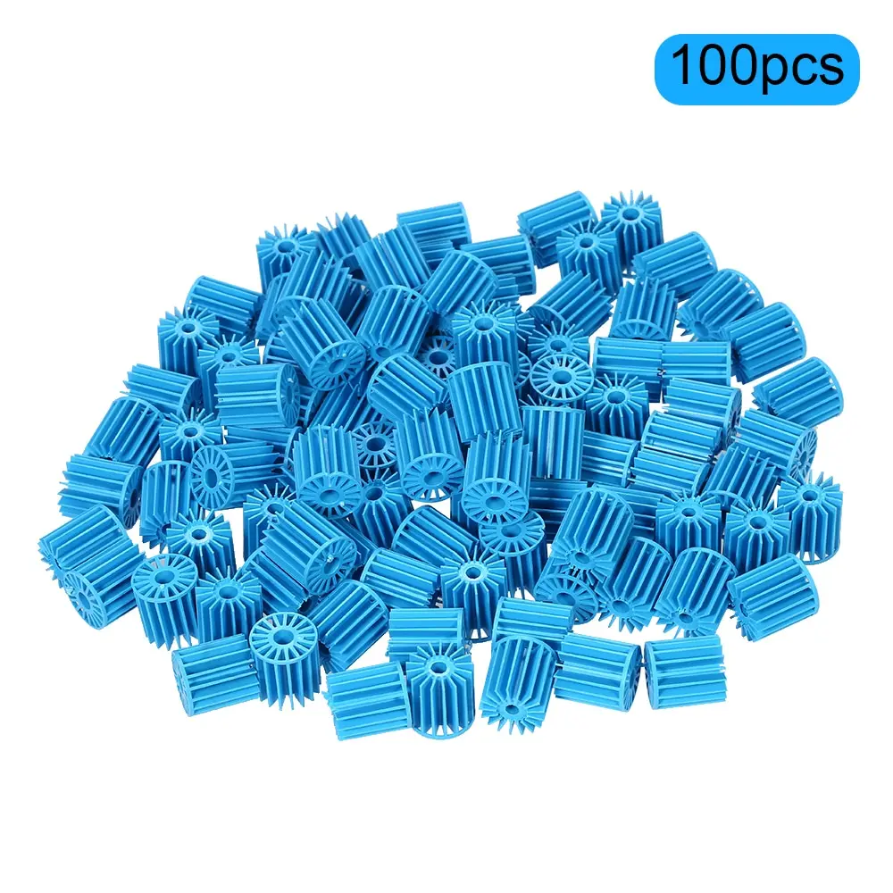 

100pcs PVC Cotton Aquarium Pond Bio Balls Canister Clean Fish Tank Filter Water Purification Purifier Filtration Media Blue