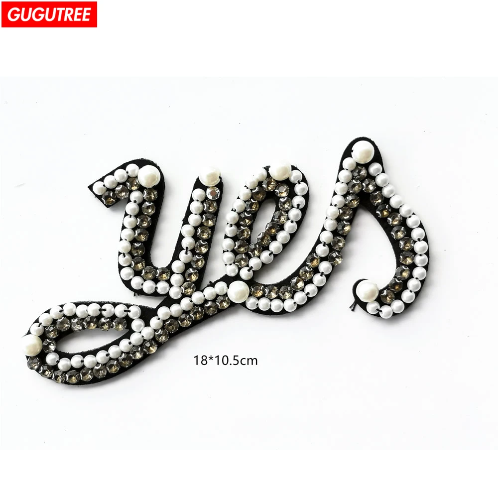 

GUGUTREE beaded yes pearl patches,crystals diamonds Insects Sequined Applique Patch for Coat,T-Shirt,hat,bags,Sweater,backpack