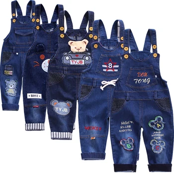 Spring and autumn Cartoon Baby Boy Denim Pants Elastic Waist Casual Printed Toddler Pants Baby Girls Trousers Baby Jeans 1