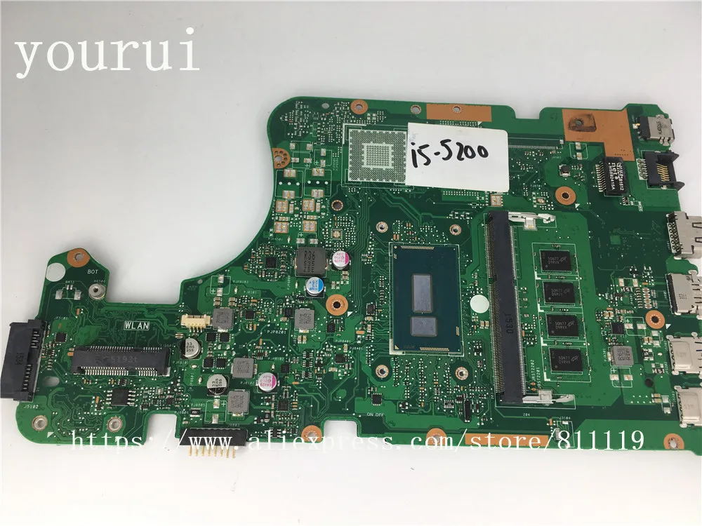 yourui For ASUS original Laptop Motherboard X555L X555LD Mainboard REV 3.6 Processor i5-5200u 4GB RAM integrated 100% Test | Компьютеры и