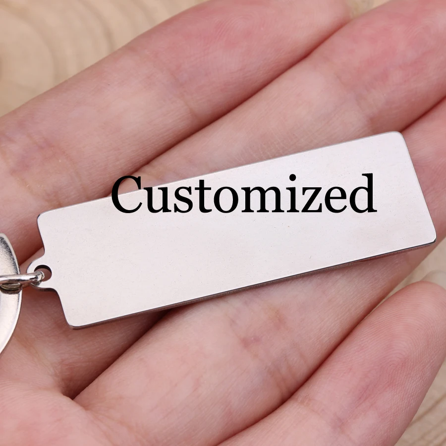 Fashion Men Women Jewelry Custom Keyring Engraved Name,date,sentence