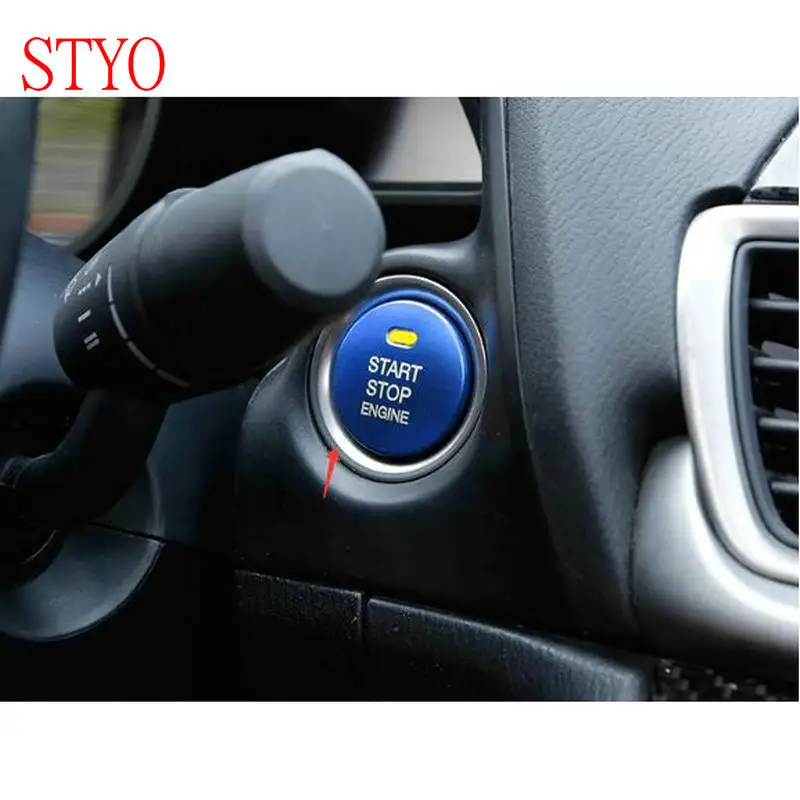 

STYO Car START Engine Button Replace Cover STOP Key Switch sticker trim for Mazdas 3 6 M3 M6 CX3 CX-5 CX5 2017 2018
