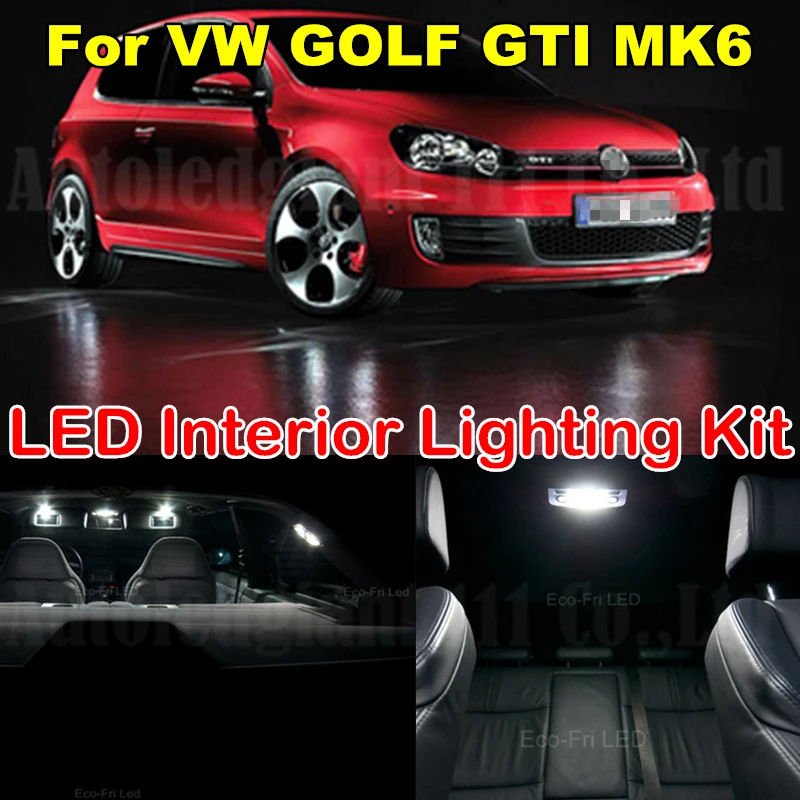 11pieces Pure White Canbus Error Free Light Interior For Volkswagen VW