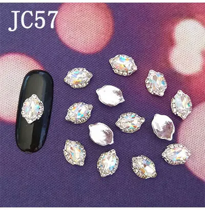 JC57 100 шт./лот K9 Стразы для ногтей сплав блестящее стекло камень прозрачный AB прозрачный арт для ногтей с камнями, стразами 3D украшение для ногтей DIY JC(41-60 - Цвет: JC57