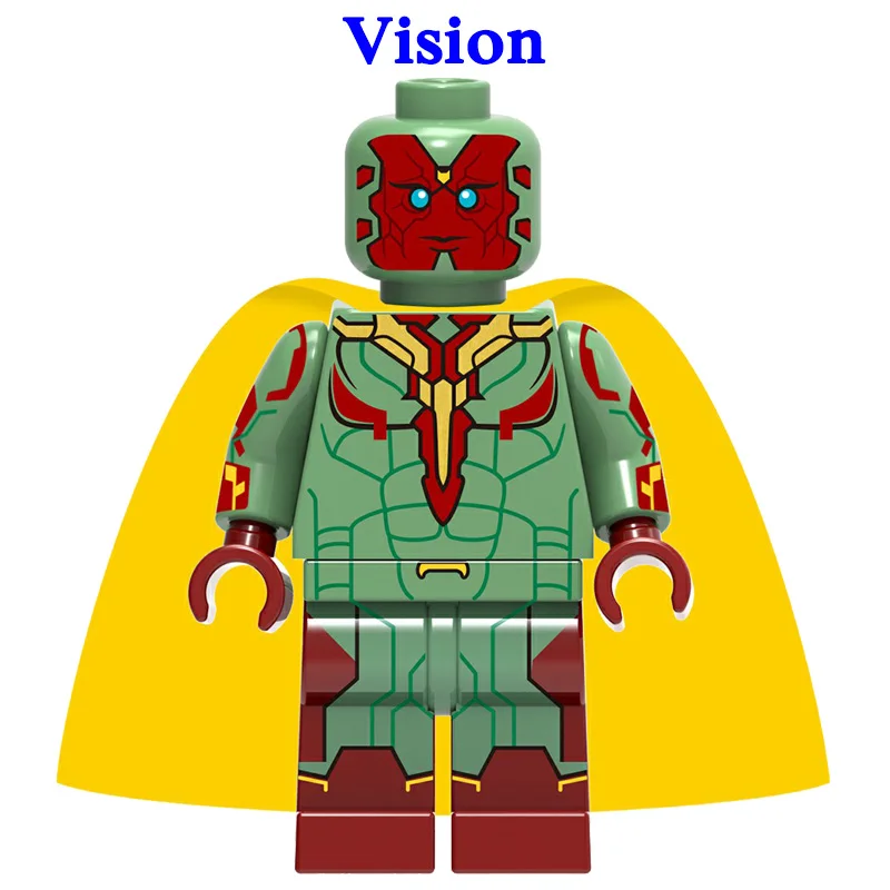 Vision 1 шт. фигурка супергероя Мститель конец игры капитан Марвел муравьица ОСА Скарлет ведьма строительные блоки игрушки-Халк для детей - Цвет: Vision