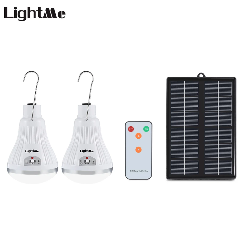 

LightMe 2PCS LED Solar Lamp 20 LEDs Dimmable Solar Powered Light Lamp Remote Controller Garden Yard Camping Outdoor Hiking Lamp