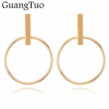 Новинка, корейские простые серьги-кольца Aros для женщин, Геометрическая большая круглая подвеска, ушные петли, серьги, Преувеличенные ювелирные изделия EK2139