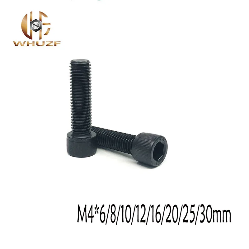 

M4*6/8/10/12/16/20/25/30mm DIN912 Grade 12.9 Alloy Black Steel Hexagon Socket Head Cap Furniture Screws