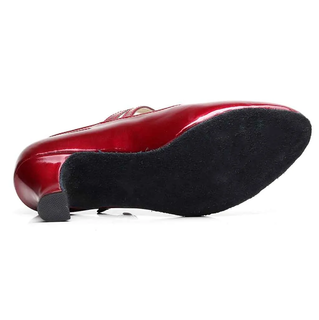 CHAMSGEND Для женщин Туфли для латинских танцев Танго Танцы обувь Высокое качество Румба бальные туфли для танцев для вечеринки, блестящие лакированные туфли