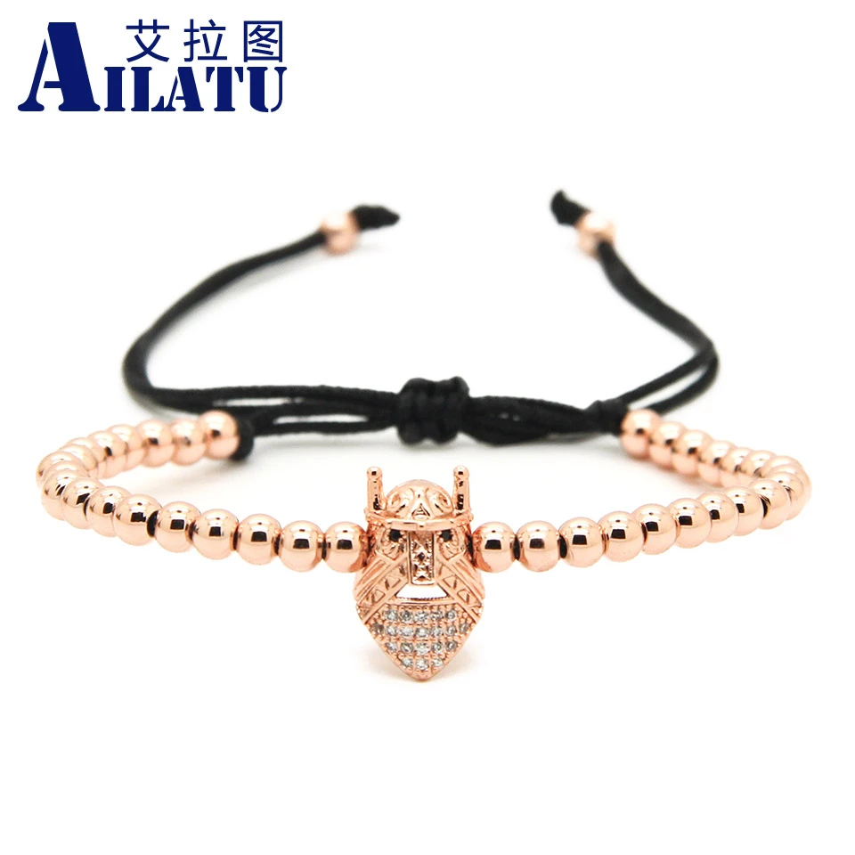 Ailatu 10pcs Lot New Style Brand Fashion High Quality Sparta Masks Macrame Cz Beads Bracelets Bracelets For Beads Beaded Ankle Braceletbead Spreads Aliexpress