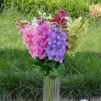 

6pcs Larkspur Flower Floor Mounted Fake Delphinium Ajacis Artificial Poisonweed for Wedding Decorative Flowers