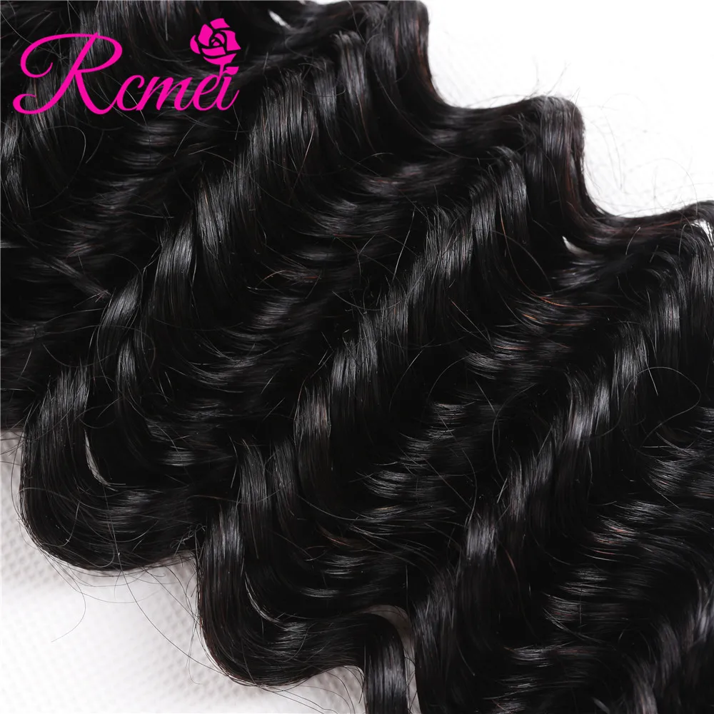 Rcmei Brazilian Deep Wave Bundles With Closure Remy Deep Wave Human Hair Weave 3 Bundles With Lace Closure Deep Curly Extensions Rcmei Brazilian Deep Wave Bundles With Closure Remy Deep Wave Human Hair Weave 3 Bundles With Lace Closure Deep Curly Extensions