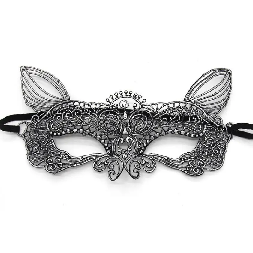 2PC mask Masquerade Lace Mask Catwoman Halloween Cutout Prom Party Mask