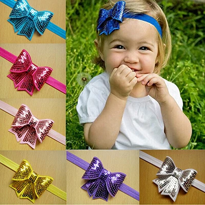 New Sequin Bowknot for Headband Hair Band Bow Accessory Headwear Girls Hair Accessories