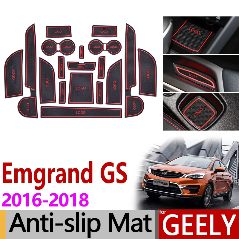 Противоскользящий коврик с прорезями для ворот резиновые подставки Geely Emgrand GS 2016