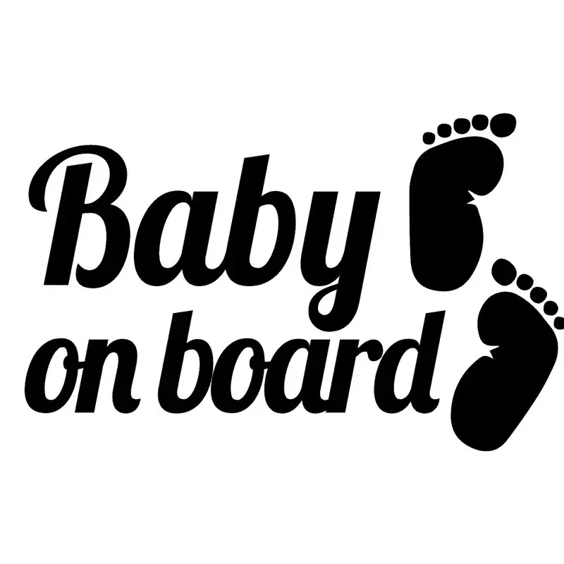 Baby On Board Sticker Decal - 15.5CM x 9.6CM Vinyl Car Sticker for Newborn Safety - Cute Design for Mum and Dad - Black/Silver - C8-0192 image 2