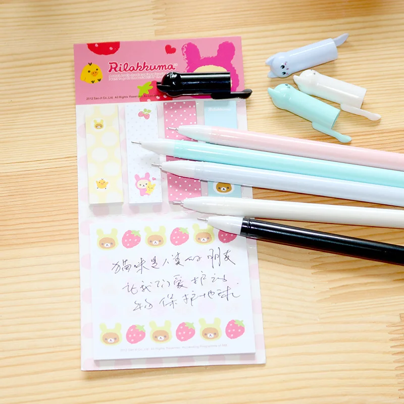 6 шт/лот гелевая ручка Kawaii Cat& Tail милые Мультяшные в форме конфеты цветные ручки канцелярские принадлежности для подарок для детей и студентов офисные школьные принадлежности