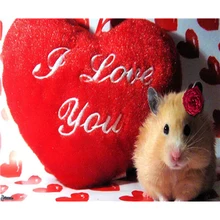 YIKEE Декоративные Холст Картина маслом по номерам, краски по номеру хомяк