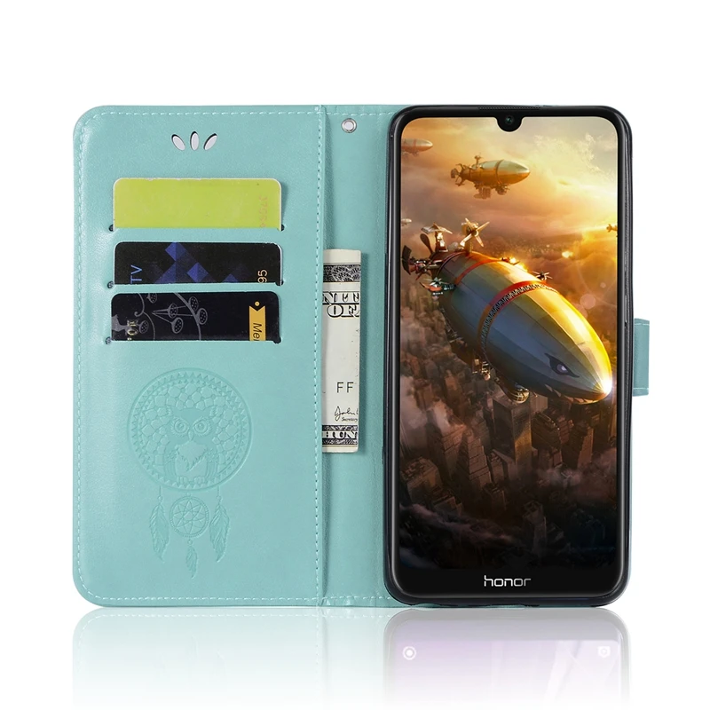 Чехол Etui для Huawei Honor 8A Роскошный кожаный бумажник с совой откидной Huwawei Honor8A Capinha