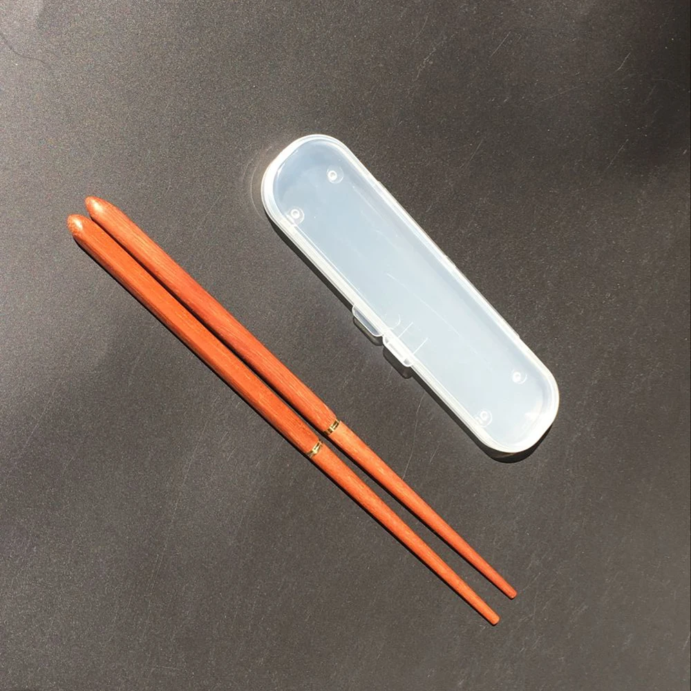 

New Travel kits Camping Backpacking Picnic Outdoors Red Sandalwood Foldable Folding chopsticks tableware cutlery set with pouch