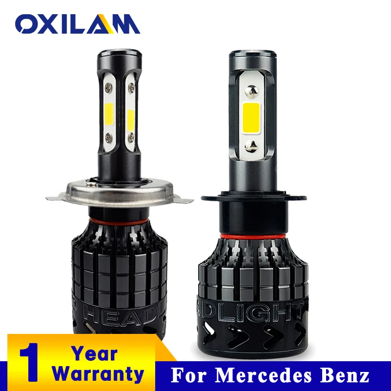 

OXILAM 2Pcs Turbo LED H4 9003 Canbus H7 Led Headlight for Mercedes Benz W210 W204 W211 W203 W212 W124 W220 16000lm 6000K 12V 24V