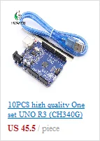 Стартовый набор для arduino Uno R3-комплект из 5 предметов: Uno R3, макетная плата, перемычки, usb-кабель и разъем для аккумулятора 9 в