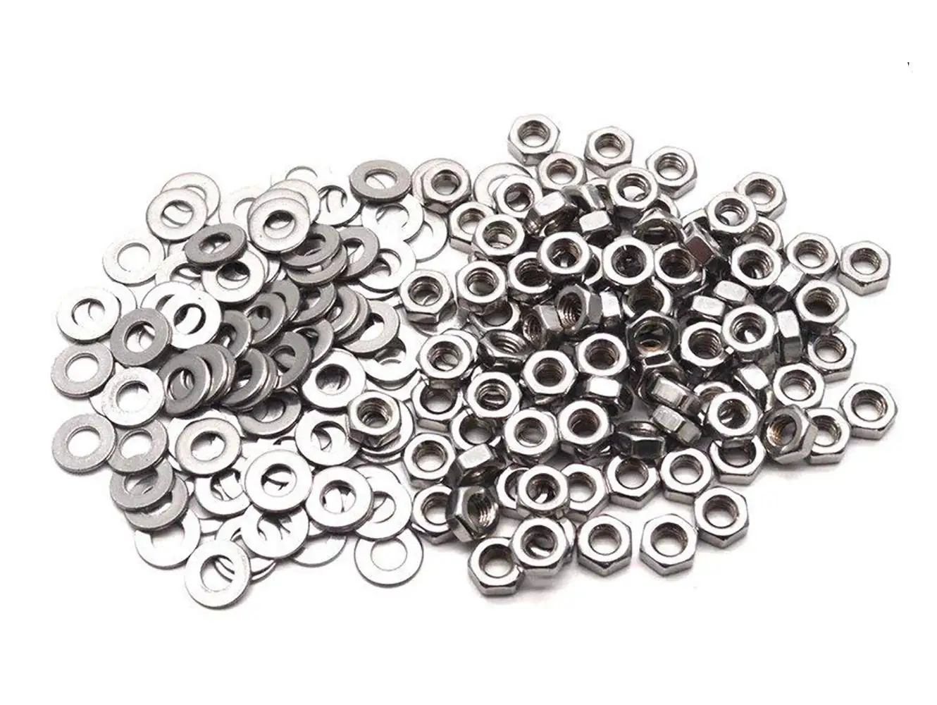 

Fullerkreg M4 x0.7mm 304 Stainless Steel Hex Nuts Female Thread 100sets (Included nut 100 pcs;Washer 100pcs)