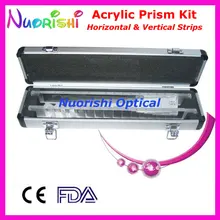 Офтальмологическая оптическая оптометрия акриловая Горизонтальная Вертикальная Призма линзы полосы комплект алюминиевый чехол в упаковке HVB16