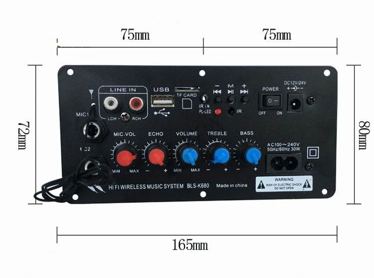 AC 220 В 12 В 24 в цифровой Bluetooth стерео усилитель доска сабвуфер двойной микрофон караоке усилители с пультом
