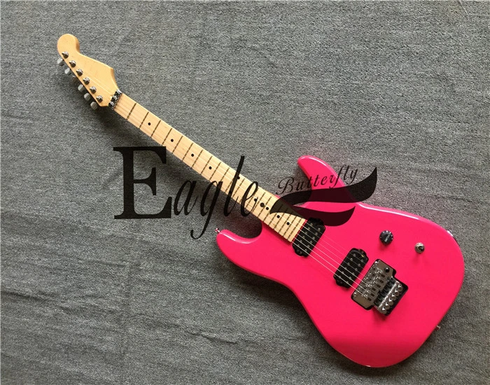 Орел. Электрическая гитара Butterfly custom shop Fanta 22 двухрулонная розово красная