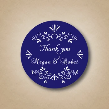 

Customized Blue Wedding Favor Labels ,Stickers Custom Wedding Favors Thank You Sticker on Wine Bottle