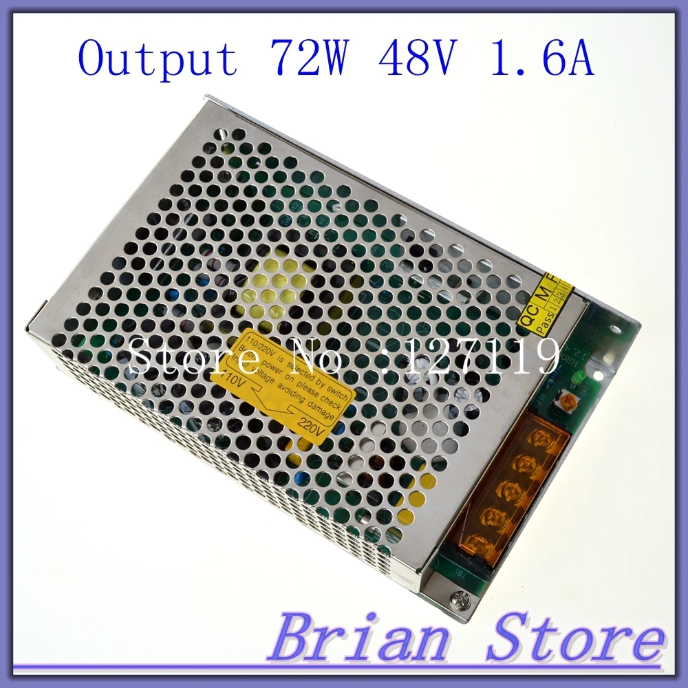 

leds-mall 72W 48V 1.6A Single Output Adjustable Switching power supply for LED Strip light Universal AC-DC Converter