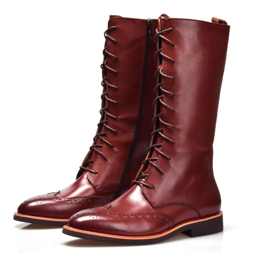 Beiläufige Winter Schuhe Black Britischen Herren Mode Tan Im Tan Leder Kniehohe Freien brown Braun schwarz Stiefel Stil Echtem Aus HZZ6qBwFC