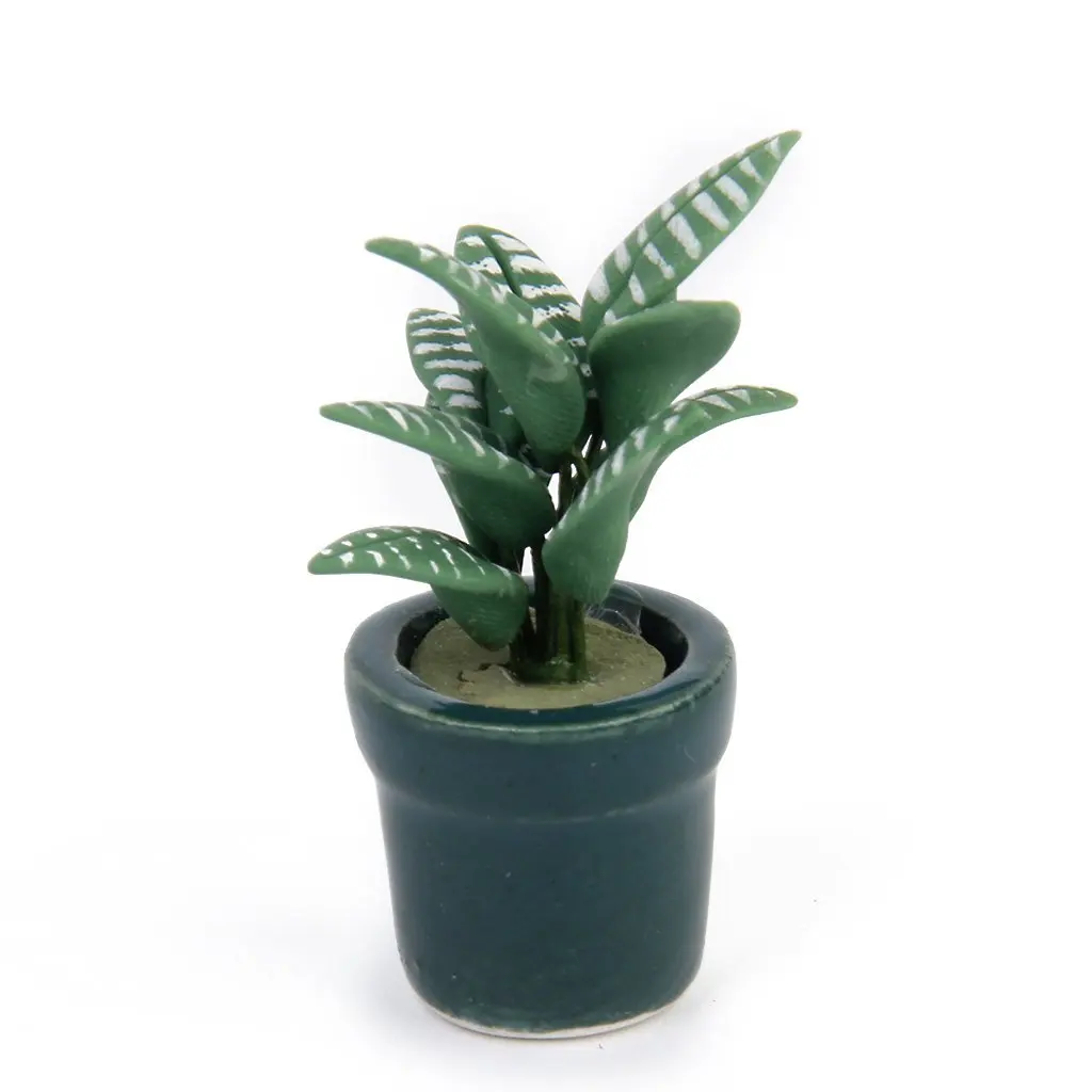 

1/12 green bowl plant Dollhouse miniature garden accessory