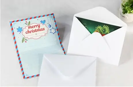 8 шт Алмазная картина мультфильм Мини Санта Клаус Счастливого Рождества бумажные поздравительные открытки на крафт-бумаге DIY детский фестиваль поздравительные открытки подарок