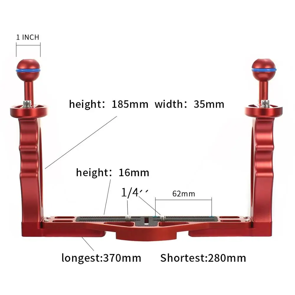 Diving Handle Tray Bracket Mounting with Adjustable Shutter Extension Rod DSLR SLR Camera Waterproo