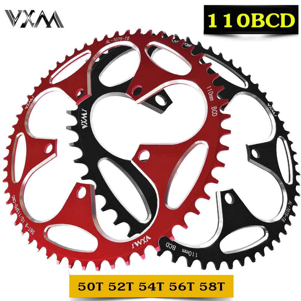 VXM الطريق Bicylcle 110BCD الساعد 50 T 52 T 54 T 56 T 58 T Chainwheel سبيكة خفيفة تسلق الطاقة chainring لوحة دراجة أجزاء